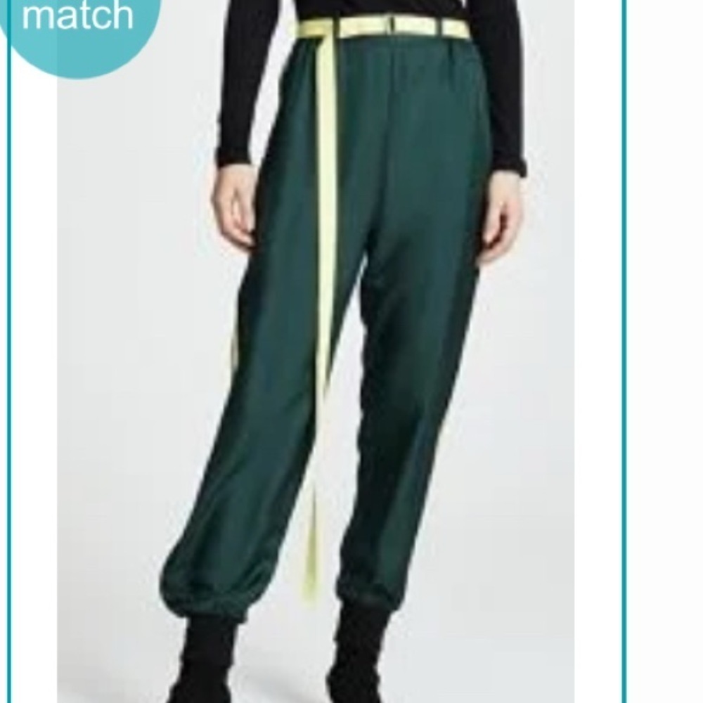 Robert Rodriguez Green and Yellow silk side stripe Pant trousers size small